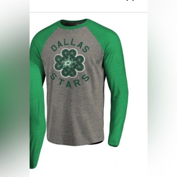 NWT Dallas Stars St. Patrick's Day ☘️ Raglan T-shirt - Picture 2 of 6